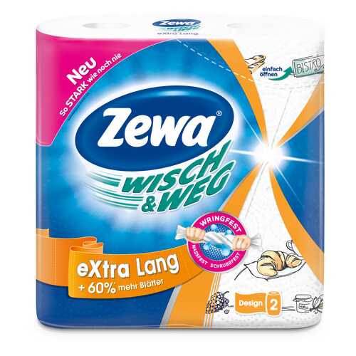 Бумажные полотенца Zewa wish&weg 2 рулона в Новэкс