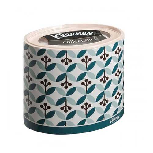 Бумажные салфетки для лица Kleenex круглая коробка зеленые листочки 3 слоя 64 шт в Новэкс