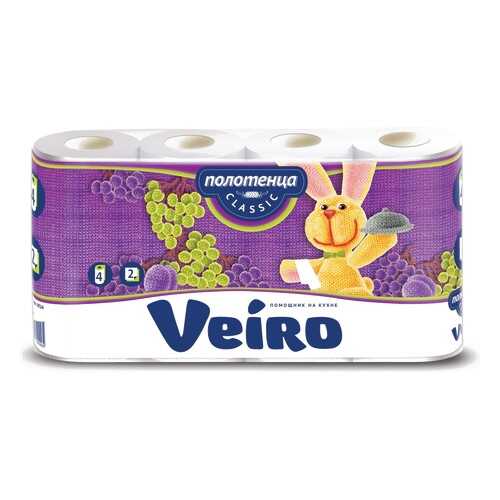 Полотенца бумажные Veiro Classic с тиснением 4 рулона 2 слоя в Новэкс