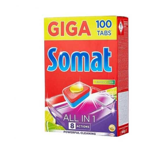 Таблетки для пмм Somat All in One лимон-лайм 100 шт в Новэкс