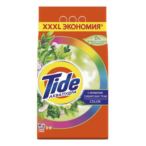 Стиральный порошок tide автомат 6 кг аквапудра color сибирские травы 8001841509587 606544 в Новэкс