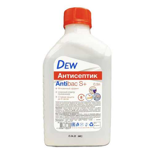 Антисептик Dew Аntibac S+ 8 часов для рук и поверхностей спиртосодержащий 900 мл в Новэкс