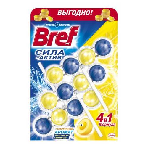 Блок для унитаза подвесной Bref сила-актив лимон 3*50 г в Новэкс