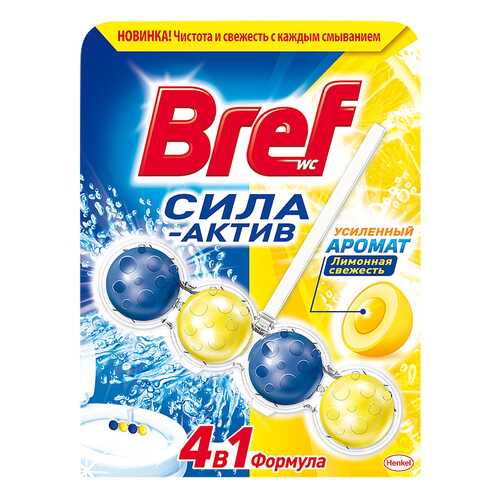 Чистящее средство для унитаза Bref сила-актив лимонная свежесть 50 г в Новэкс