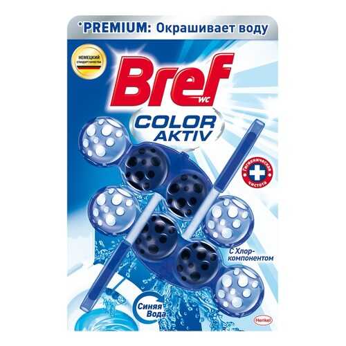 Средство чистящее для унитаза Bref Color Aktiv с хлор-компонентом 2шт*50г в Новэкс