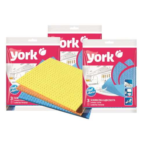 YORK Салфетка ''YORK'' (Губч. клетка) 3 шт (набор из 3 штук) в Новэкс