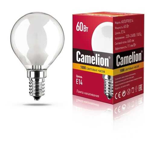 Лампа накаливания Camelion шар матовый 60W E14 в Новэкс