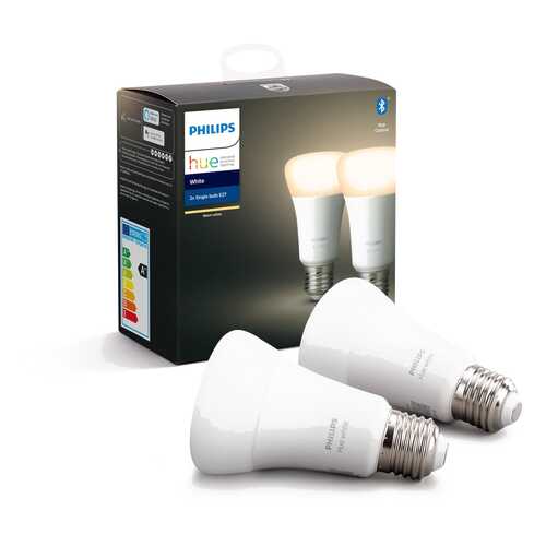 Умные светодиодные лампы Philips Hue White Bluetooth E27 2 шт (8718696785270) в Новэкс