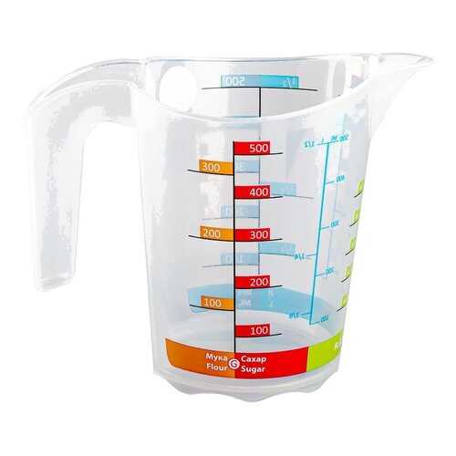 Кружка мерная ElfPlast Домино, прозрачный, 0.5 л в Новэкс