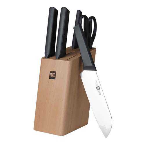 Набор ножей Xiaomi Huo Hou Fire Kitchen Steel Knife Set с подставкой (6 предметов) в Новэкс
