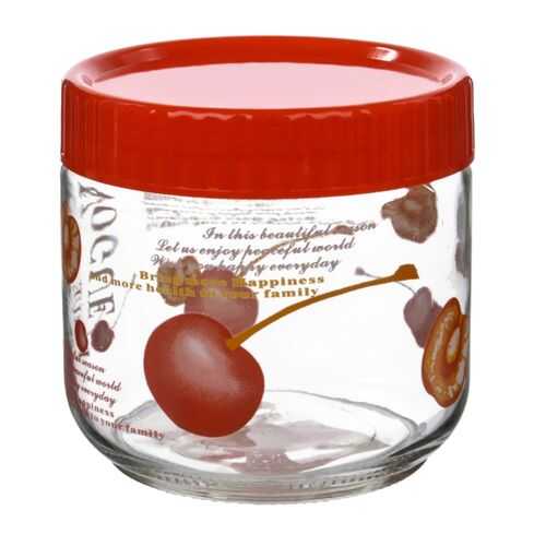 Банка для сыпучих Le Ying Фрукты и ягоды красная 750 мл в Новэкс