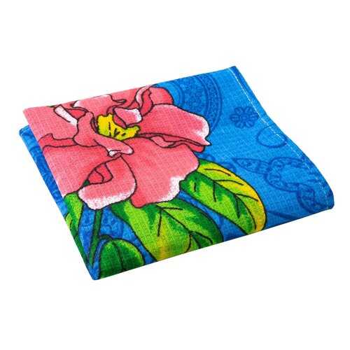 Полотенце кухонное вафельное в клеточку Verona Flowers, 60x35, синий в Новэкс