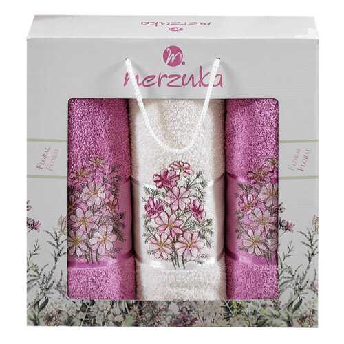 Набор полотенец Oran Merzuka floral белый, фиолетовый в Новэкс